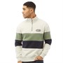 JACK AND JONES Mens Wilsson Half Zip Sweatshirt White Melange