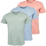 JACK & JONES Herren JXJ Drei Pack T-Shirts Ashley Blau/Rosette/Grün Milieu
