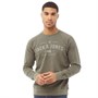JACK AND JONES Mens Jeans Washed Crew Neck Sweatshirt Forest Night