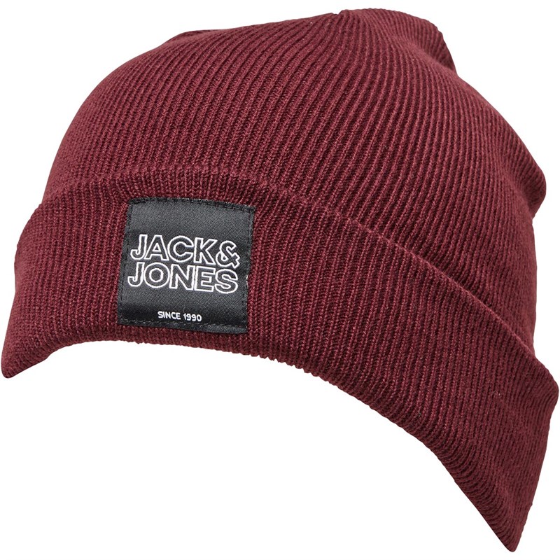 JACK AND JONES Bonnet DNA Logo 3 Homme Bordeaux