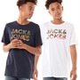 JACK AND JONES Drenge Soldier Two Pack Logo T-shirts Marineblå