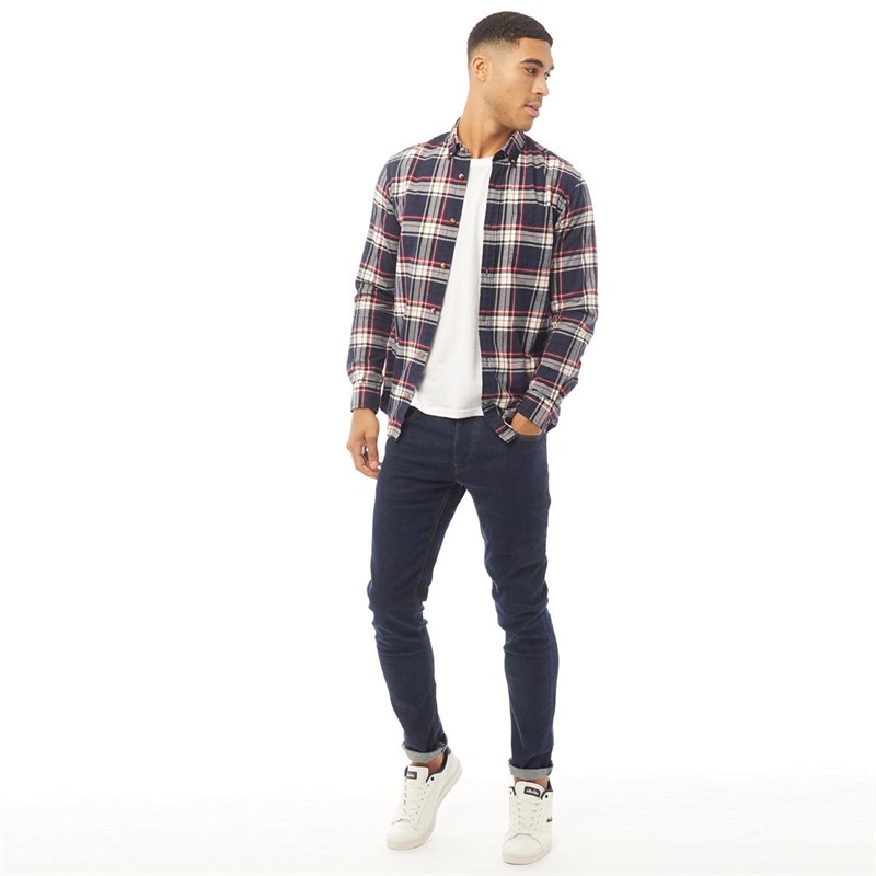 JACK AND JONES Herren Hemd mit langem Arm Kariert
