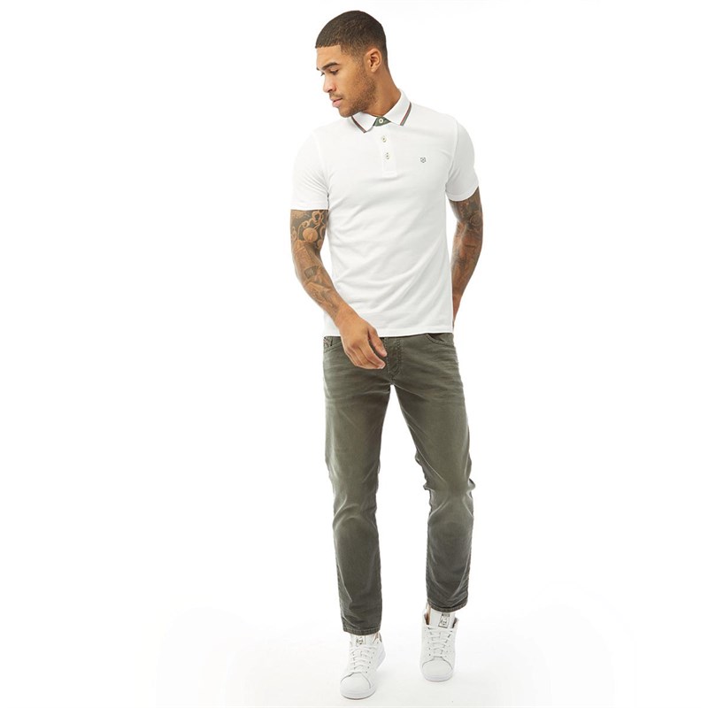 JACK AND JONES Męskie Paulos Koszulka Polo Biały