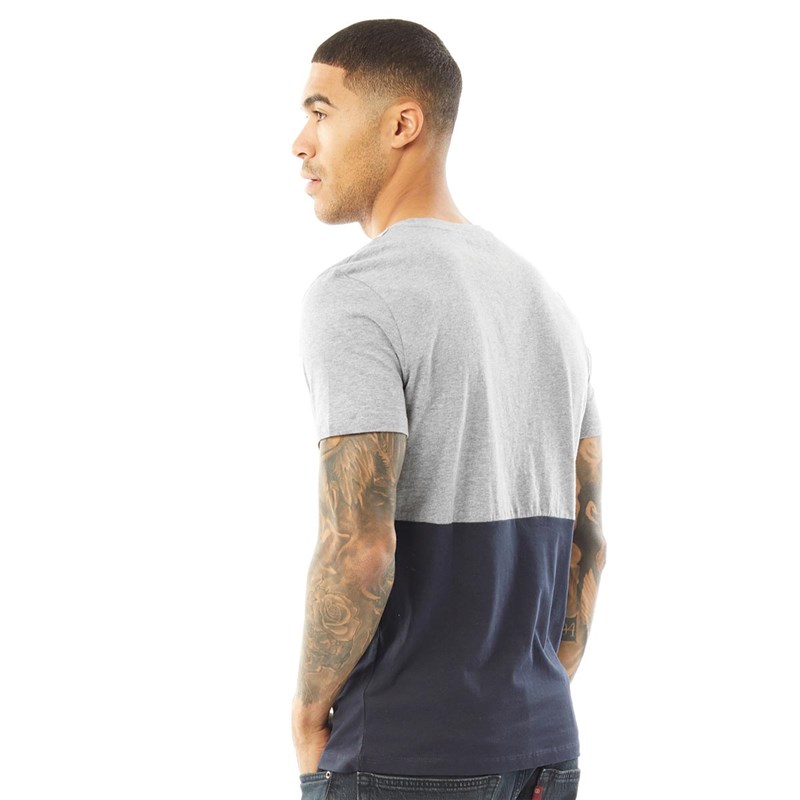 JACK AND JONES Mens Miller T-Shirt Light Grey Melange