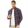 JACK AND JONES Mens Plain Pre Check Long Sleeve Shirt Navy Blazer