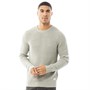 JACK AND JONES Mens Andreas Knit Crew Neck Jumper Light Grey Melange