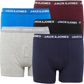 JACK & JONES Set van 8 boxershorts voor heren, van katoen, nauwsluitend, elastische tailleband, L