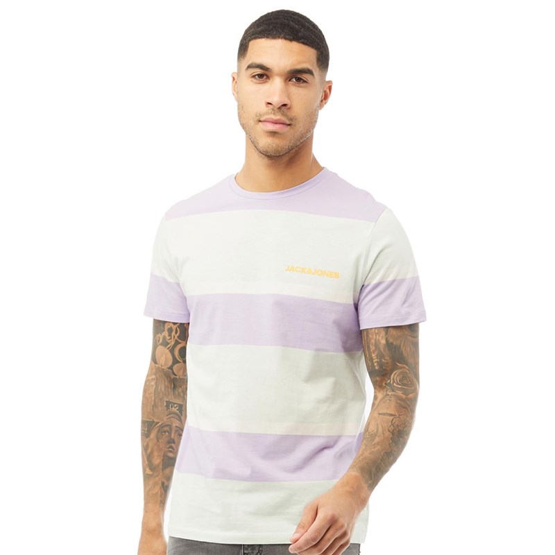 JACK AND JONES Heren Raya T-Shirt Multi Gestreept