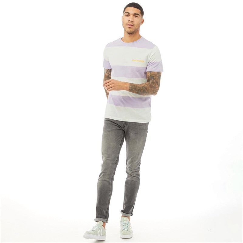 JACK AND JONES Heren Raya T-Shirt Multi Gestreept