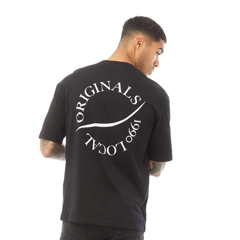 JACK AND JONES Mens Elias Short Sleeve T-Shirt Black