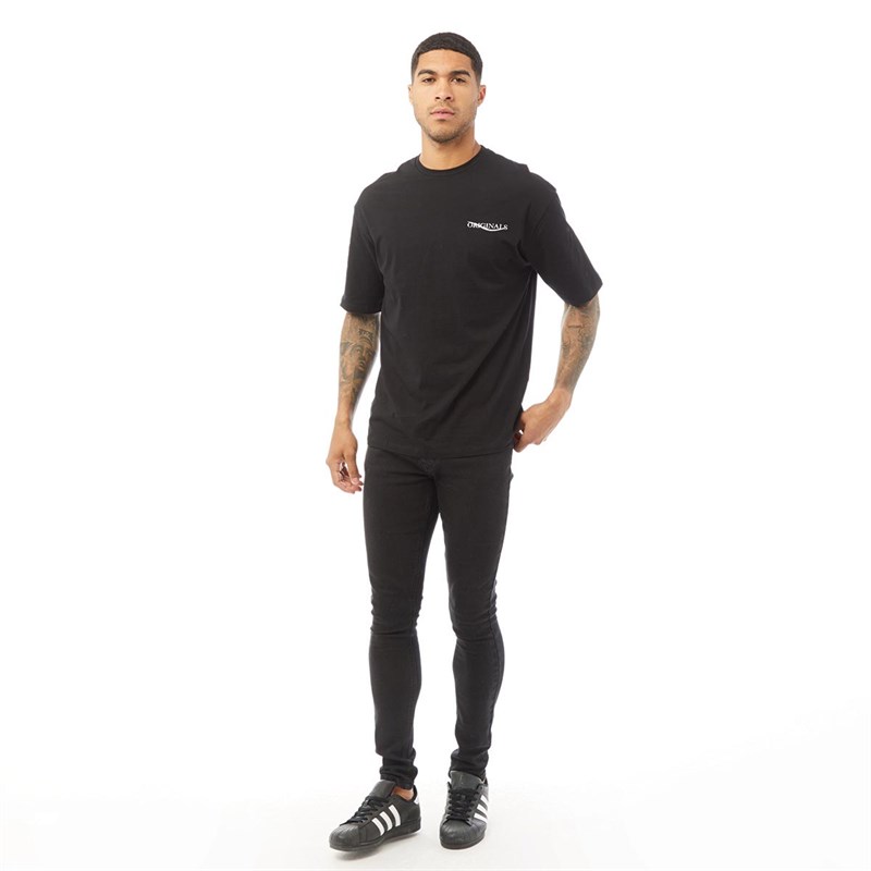 JACK AND JONES Mens Elias Short Sleeve T-Shirt Black