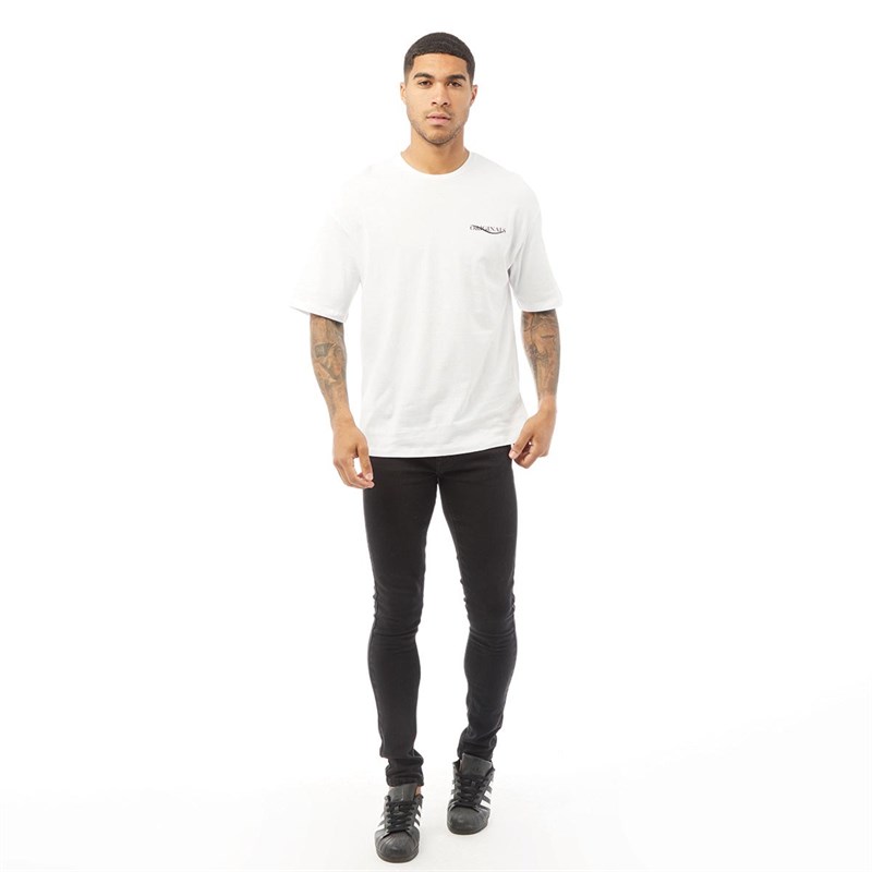 JACK AND JONES Mens Elias Short Sleeve T-Shirt White