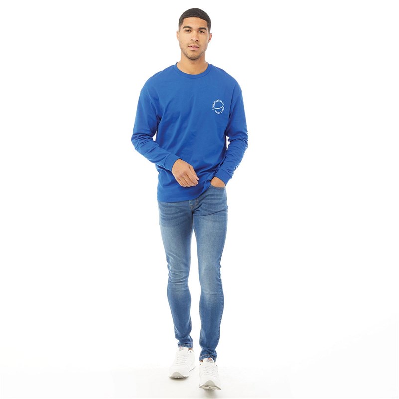 JACK AND JONES Herrer Elias Langærmet Top Kongeblå