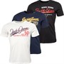 JACK AND JONES Mens Three Pack Logo T-Shirts Black/Navy/Cloud Dancer 