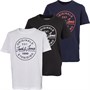 JACK AND JONES Boys Jormore Three Pack T-Shirts White/Black/Forest Night