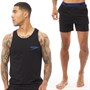 JACK AND JONES Mens Tank Top And Shorts Loungewear Set Black