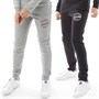 JACK AND JONES Boys JJBrat Pack Logo Joggers Black/Light Grey Marl