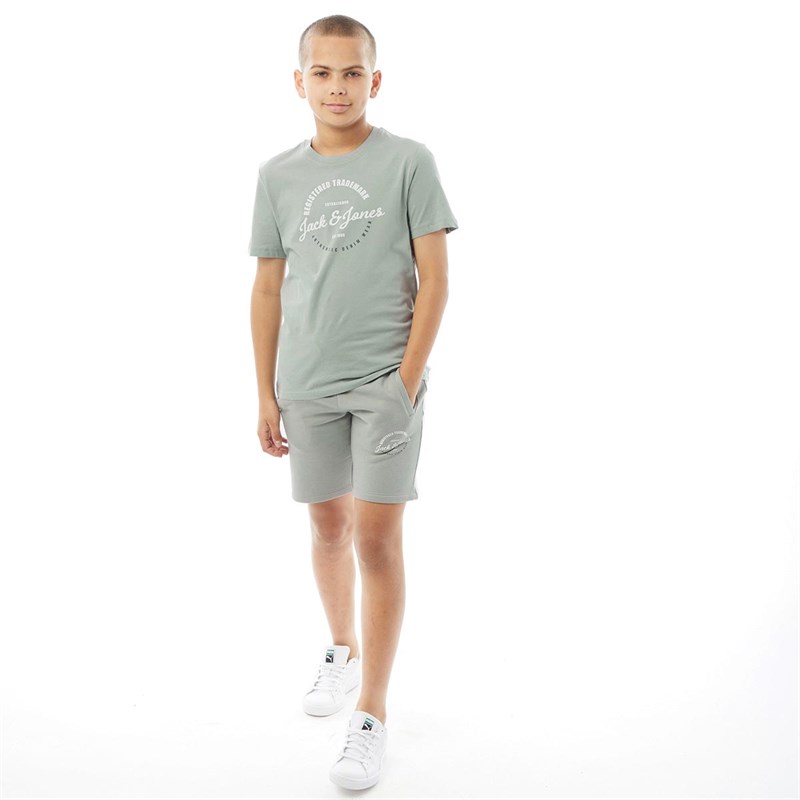 JACK AND JONES Boys JJBrat T-Shirt And Shorts Set Slate