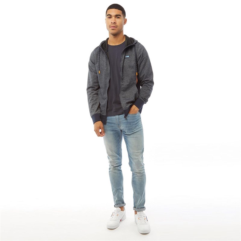 JACK AND JONES Mens Kobe Sweat Zip Hoodie Navy Blazer
