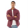 JACK AND JONES Mens Bludavid Check Long Sleeve Western Shirt Red Dahlia