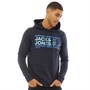 JACK AND JONES Mens Star Hoodie Navy Blazer