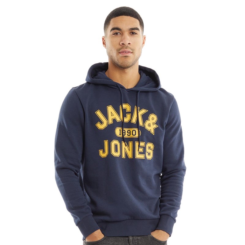 JACK AND JONES Mens Anything Hoodie Navy Blazer