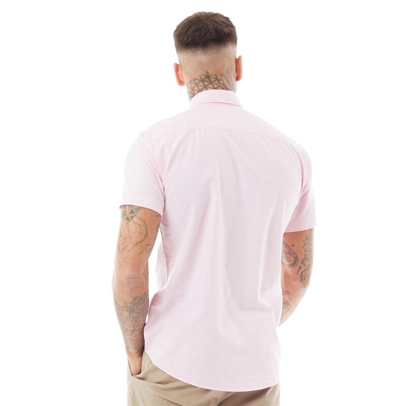 JACK AND JONES Heren Oxford Overhemden met korte mouwen Roze