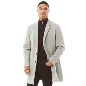 Buy JACK AND JONES Mens Moulder Wool Coat Light Grey Melange