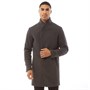 JACK AND JONES Mens Collum Wool Coat Dark Grey Melange