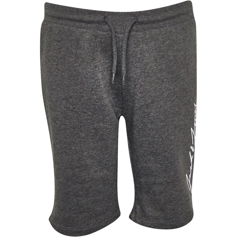 JACK AND JONES Boys Jorleon Sweatshirt And Shorts Set Dark Grey Mel