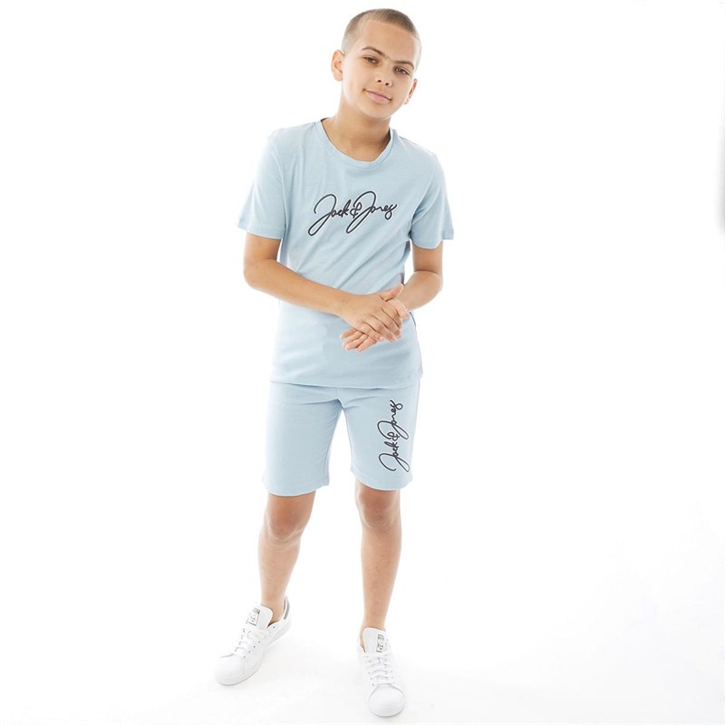 JACK AND JONES Boys Paul T-Shirt And Shorts Set Angel Falls