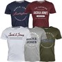 JACK & JONES 5er Pack T-Shirts mit Rundhalsausschnitt Herren Oliv Nacht/Weiß/Hellgrau Melange/Marineblau Blazer