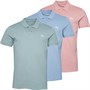JACK AND JONES Mens Joseph Three Pack Polos Rosette/Ashley Blue/Milieu Green