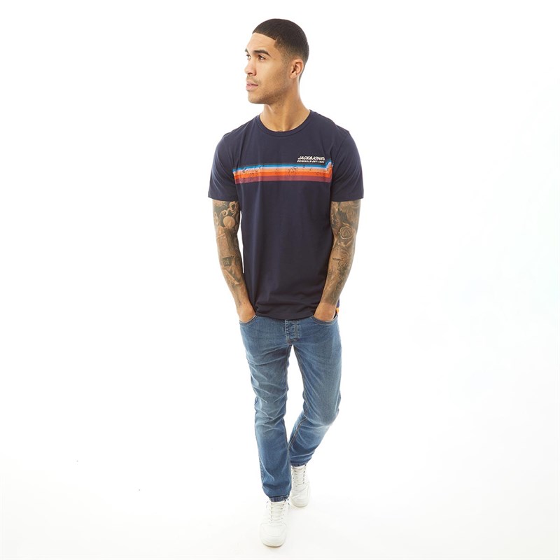 JACK AND JONES Męskie Tyler T-shirty Granatowy