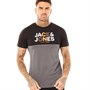 JACK AND JONES Męskie Steve T-shirty Czarny
