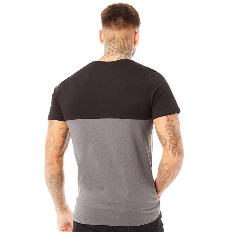 JACK AND JONES Męskie Steve T-shirty Czarny