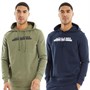 JACK AND JONES Mens Harry Two Pack Hoodies Navy/Khaki