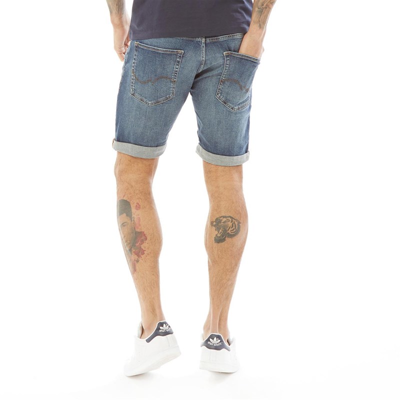JACK AND JONES Męskie Rick Original 005 Szorty Jeansowe Mid Niebieski