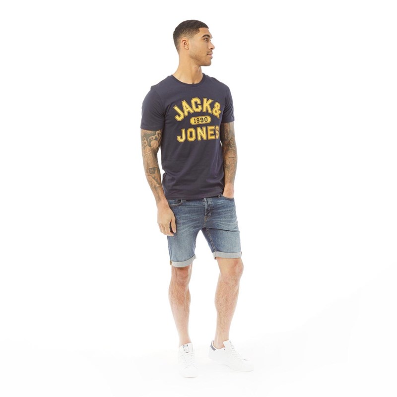 JACK AND JONES Męskie Rick Original 005 Szorty Jeansowe Mid Niebieski