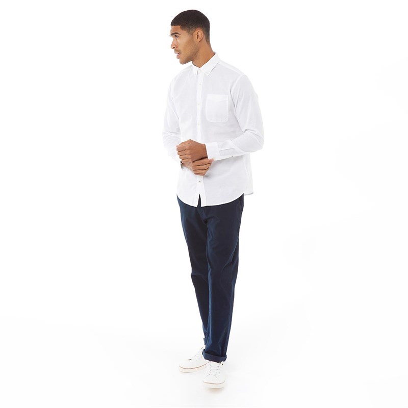 JACK AND JONES Mens Long Sleeve Oxford Shirt White