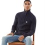 JACK AND JONES Mens Jeffrey Knitted Turtle Zip Jumper Navy