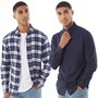 JACK AND JONES Chemises à Manches Longues Plain Autumn Solid Mix Two Pack - Homme Multicolore