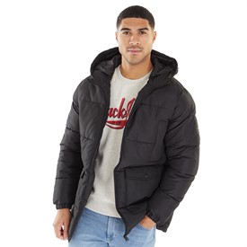 Mens long black puffer coat store