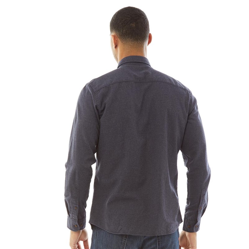 JACK AND JONES Herren Classic Heather Hemd mit langem Arm Navy