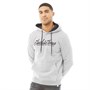 JACK AND JONES Mens Legend Sweat Hoodie Light Grey Melange