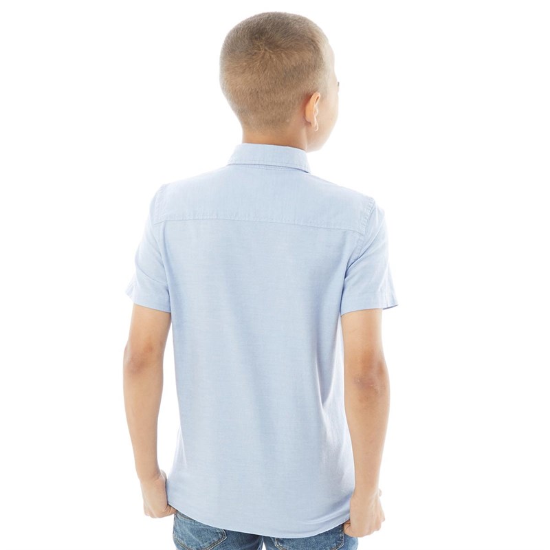 JACK AND JONES Chłopięce Jwhoxford Koszule z Krótkim Rękawem Niebieski
