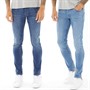 JACK AND JONES Mens Glenn Original Mf 103/102 Two Pack Slim Fit Jeans Mid Blue/Blue