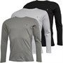 JACK & JONES Mænd Archie Tre Pak Langærmede Trøjer Hvid/Tapsko/Alloy