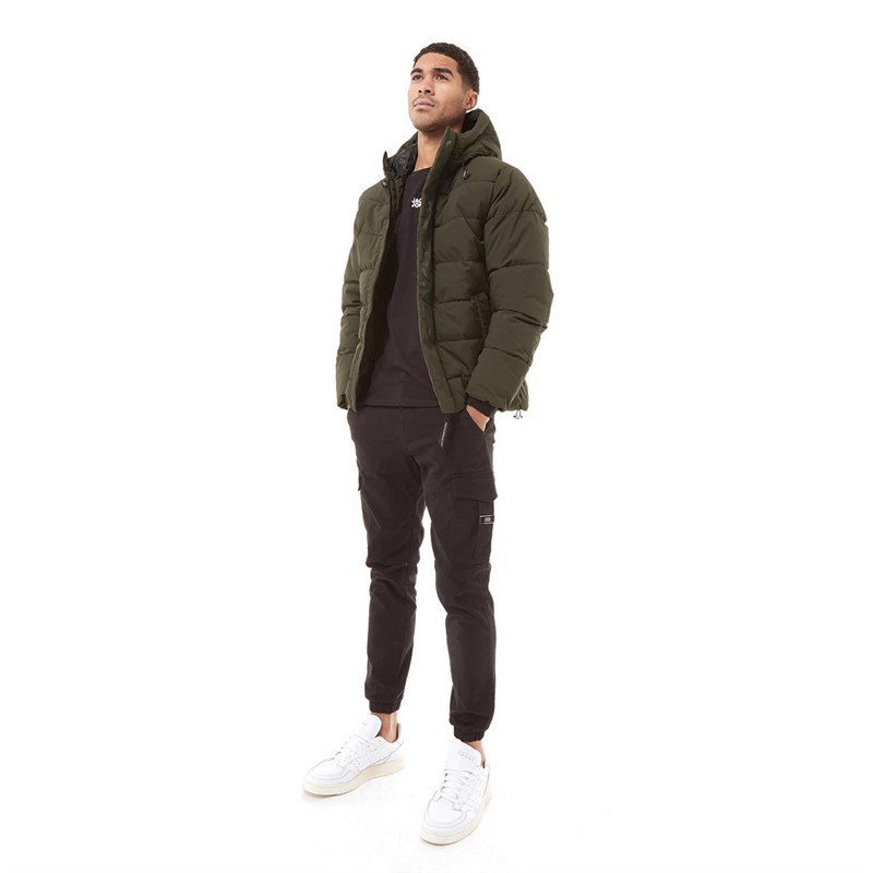 JACK AND JONES Mens Pace Clean Puffer Forest Night