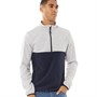 JACK AND JONES Mens Gordon Hype Half Zip Fleece Light Grey Melange/Navy Blazer